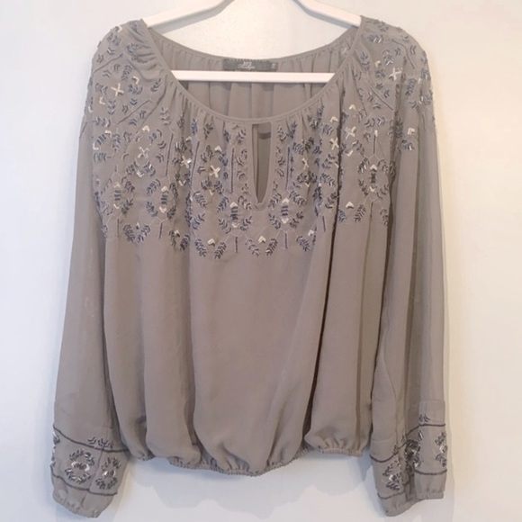 Hand beaded and Embroidered Tunic by BKE boutique - Picture 1 of 10